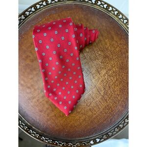 Vintage Jacques Perre Custom Cravats Red Dotted Necktie Menswear 100%‎ silk Tie
